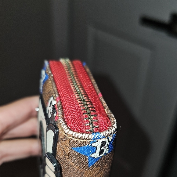 Karl Lagerfeld Brown and Red Card Holder - Picture 3 of 7